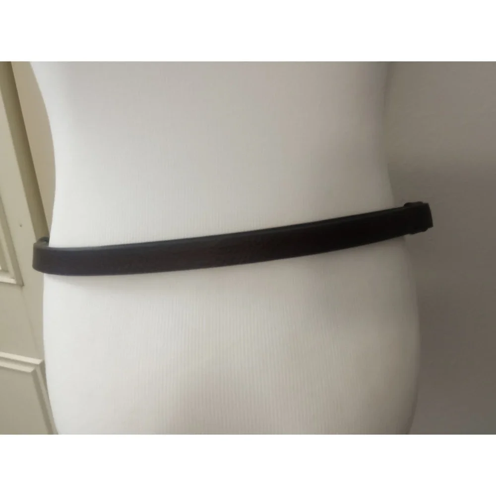 Chico Women's Genuine Leather Belt Adjustable Size M/L Gold Tone Buckle Horsebit